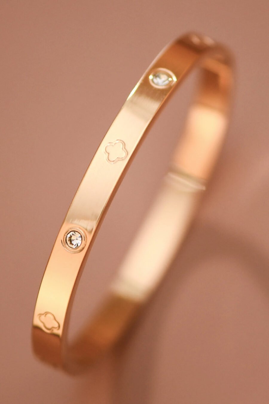 18K Gold Plated Waterproof Stainless Steel Bangle - 7952