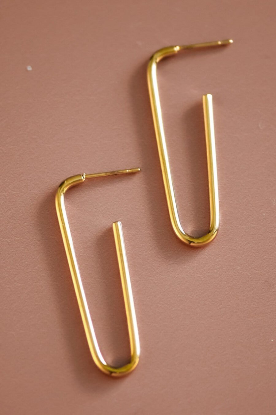18K Gold Plated Waterproof Stainless Steel Hoop Earrings - 6977