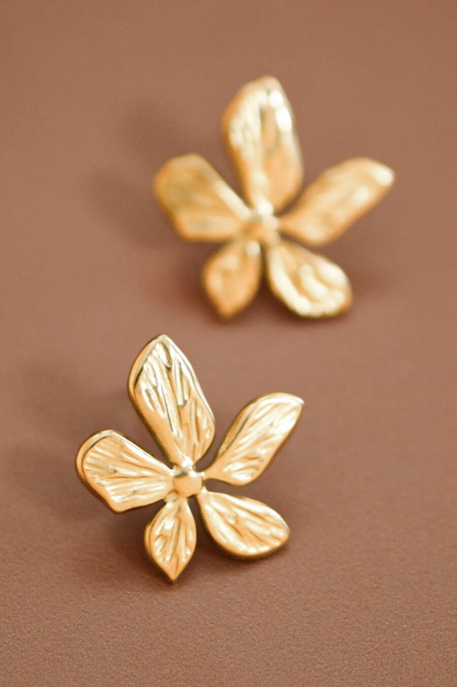 18K Gold Plated Waterproof Stainless Steel Stud Earrings - 7484