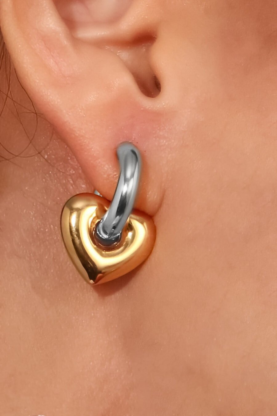 18K Gold Plated Waterproof Stainless Steel Hoop Earrings - 7589