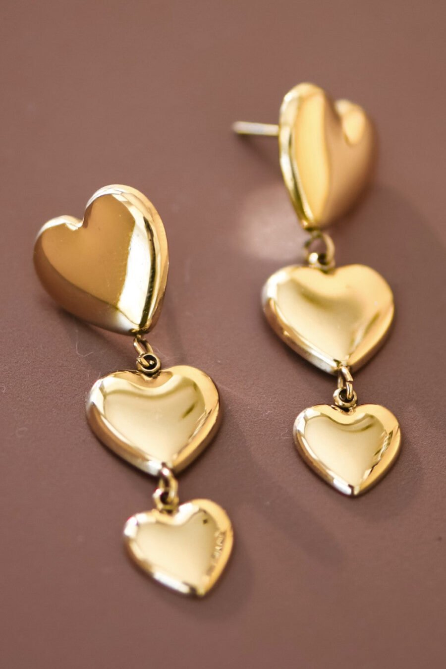 18K Gold Plated Waterproof Stainless Steel Drop Earrings - 7627