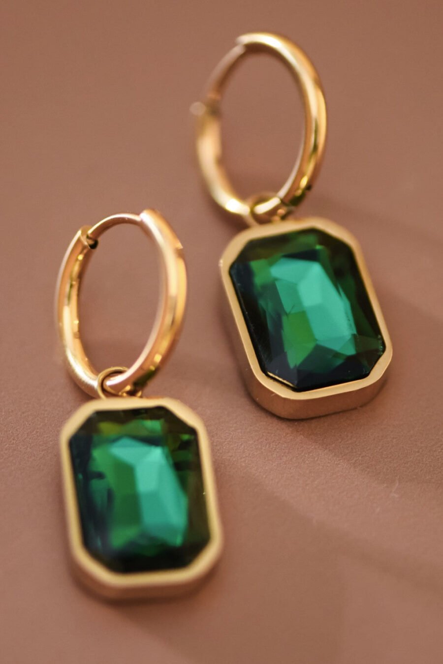 18K Gold Plated Waterproof Stainless Steel Drop Earrings - 7695
