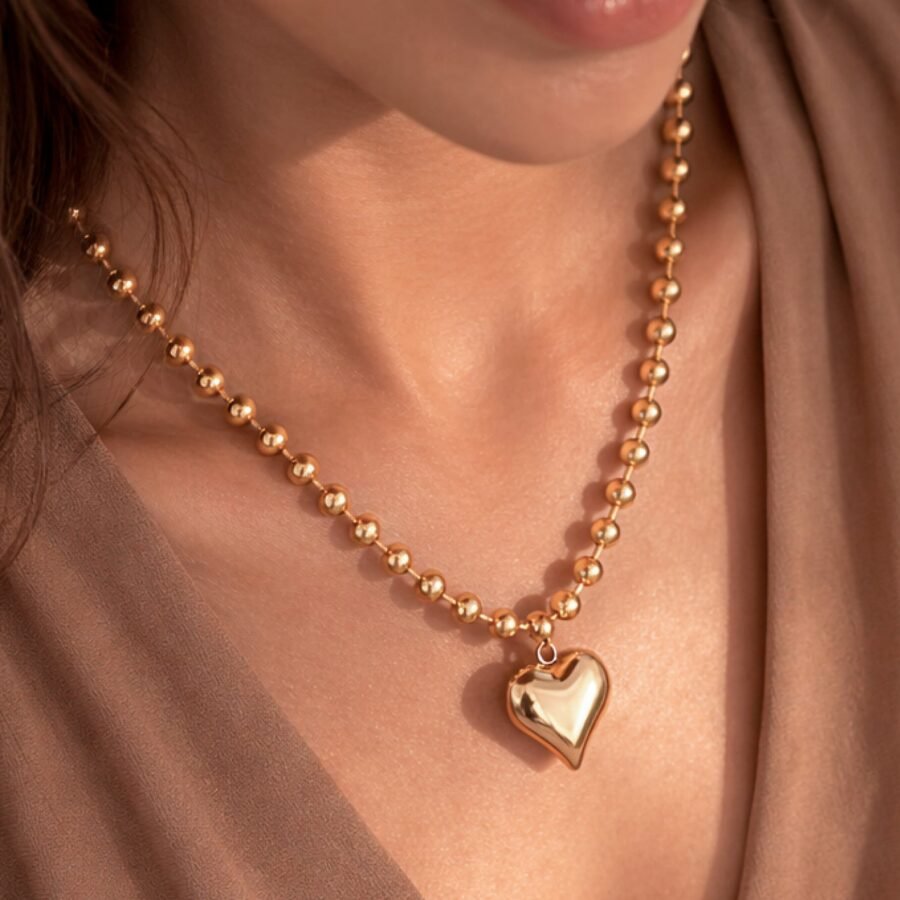 18K Gold Plated Waterproof Stainless Steel Chain Necklace - 6994